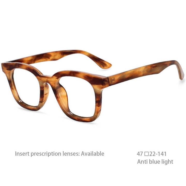 CCspace Unisex Full Rim Square Resin Frame Eyeglasses 53180 Full Rim CCspace China amber