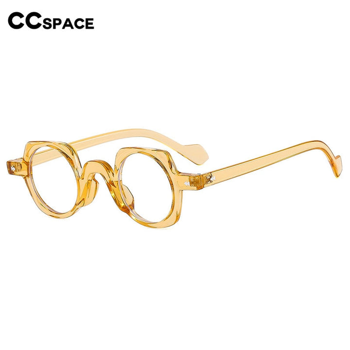 CCspace Women's Full Rim Irregular Round Acetate Eyeglasses 55267 Full Rim CCspace