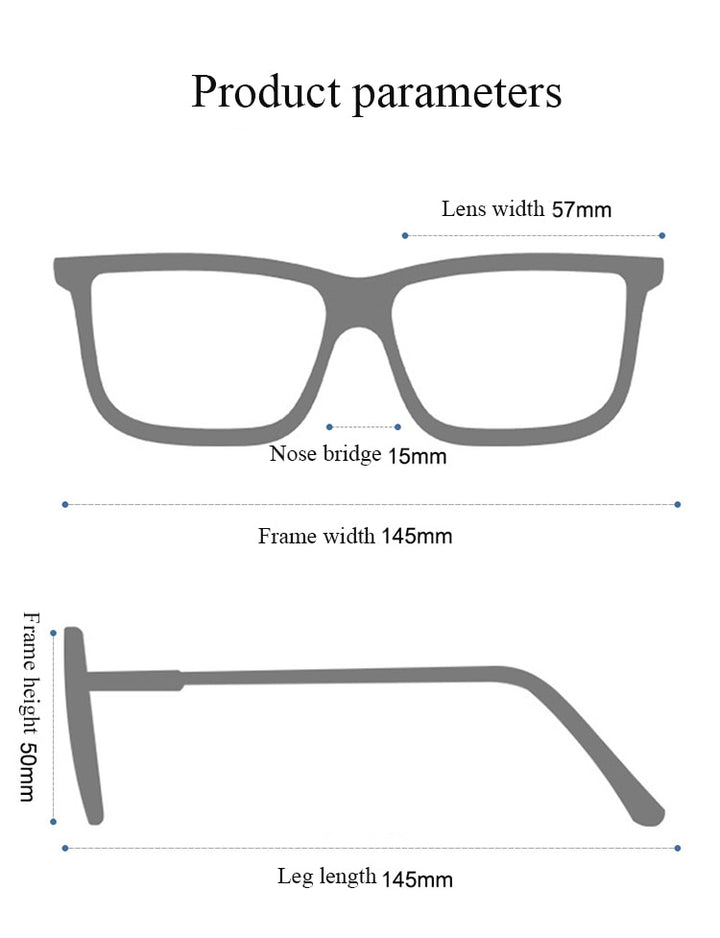 Bclear Unisex Full Rim Square Double Bridge Titanium Eyeglasses Lb5378 Full Rim Bclear