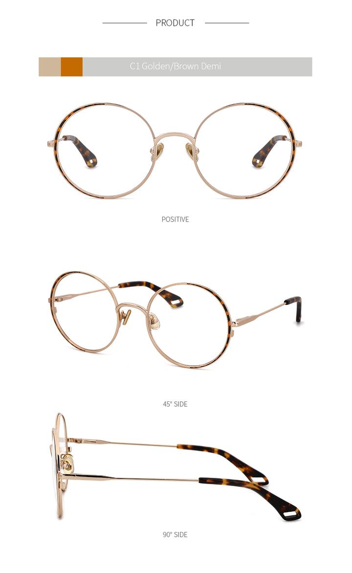 Kansept Women's Full Rim Round Stainless Steel Frame Eyeglasses Oq1004 Full Rim Kansept