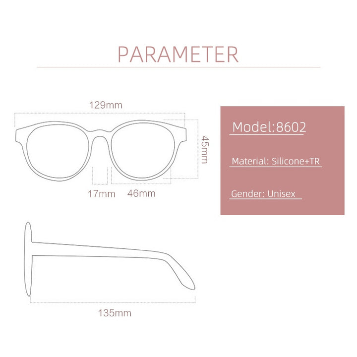 Gmei Unisex Children's Full Rim Round Silicone TR90 Eyeglasses 8602 Full Rim Gmei Optical   