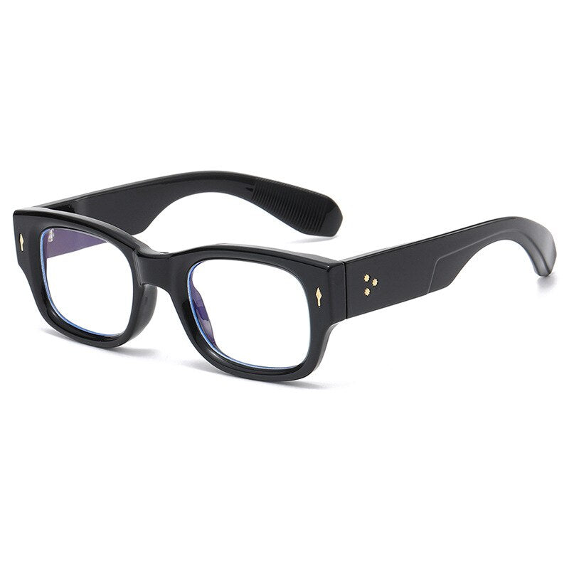 CCspace Unisex Full Rim Rectangle Acetate Eyeglasses 55548 Full Rim CCspace Blackc1 China
