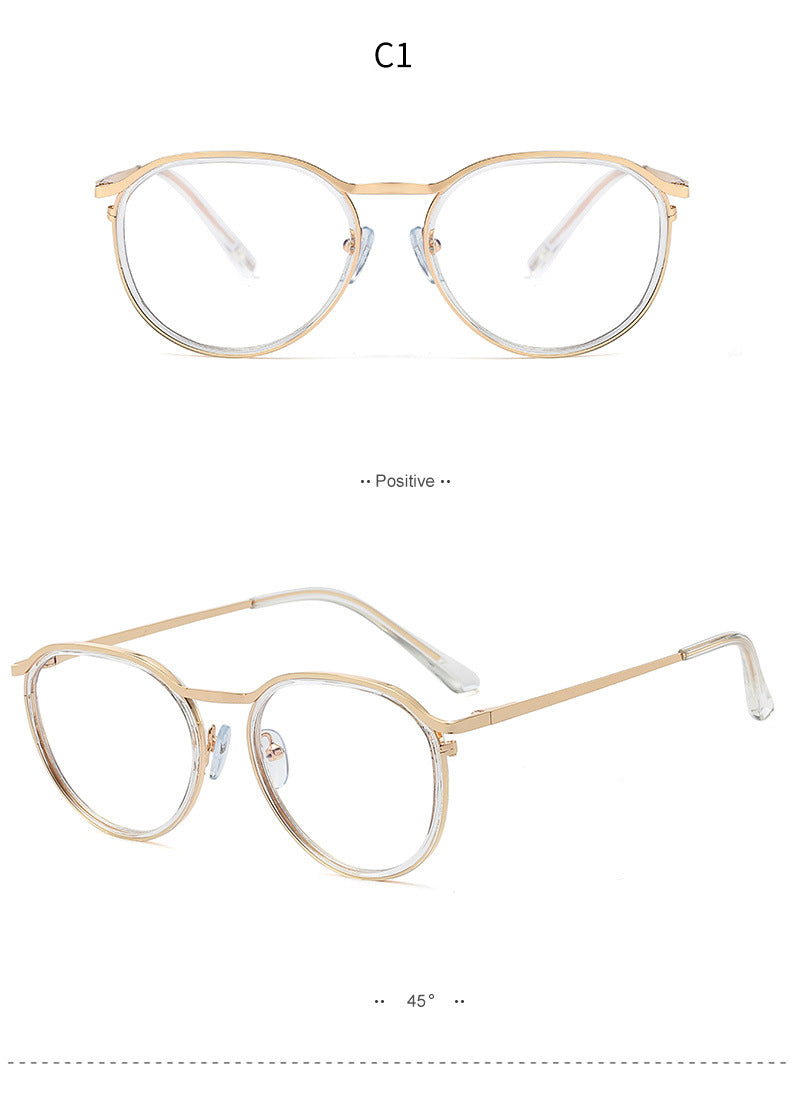Hotony Women's Full Rim Round TR 90 Resin Alloy Frame Eyeglasses 95909 Full Rim Hotony