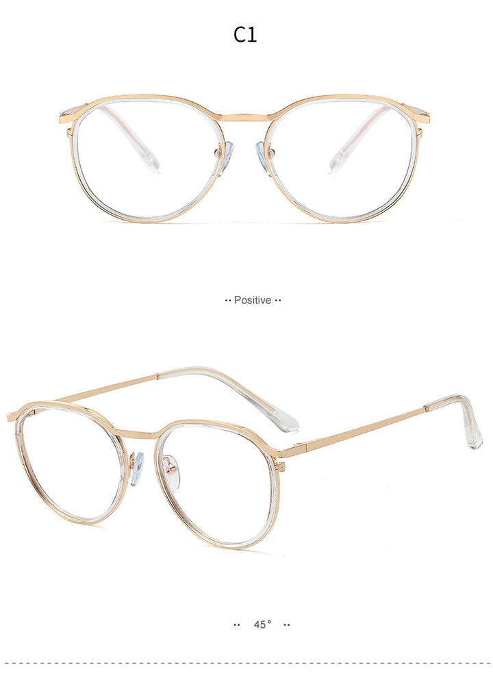 Hotony Women's Full Rim Round TR 90 Resin Alloy Frame Eyeglasses 95909 Full Rim Hotony