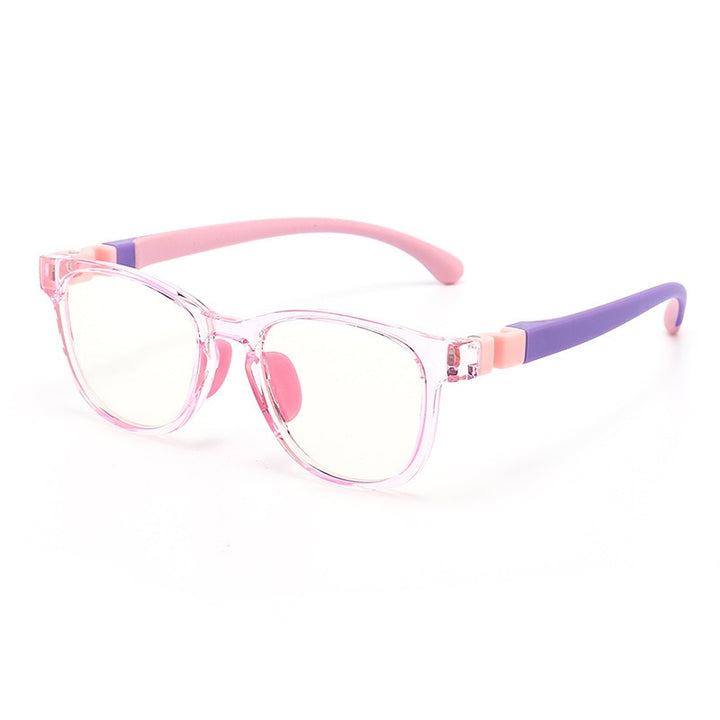 CCspace Unisex Youth Full Rim Square Tr 90 Silicone Eyeglasses 54677 Full Rim CCspace Pink China