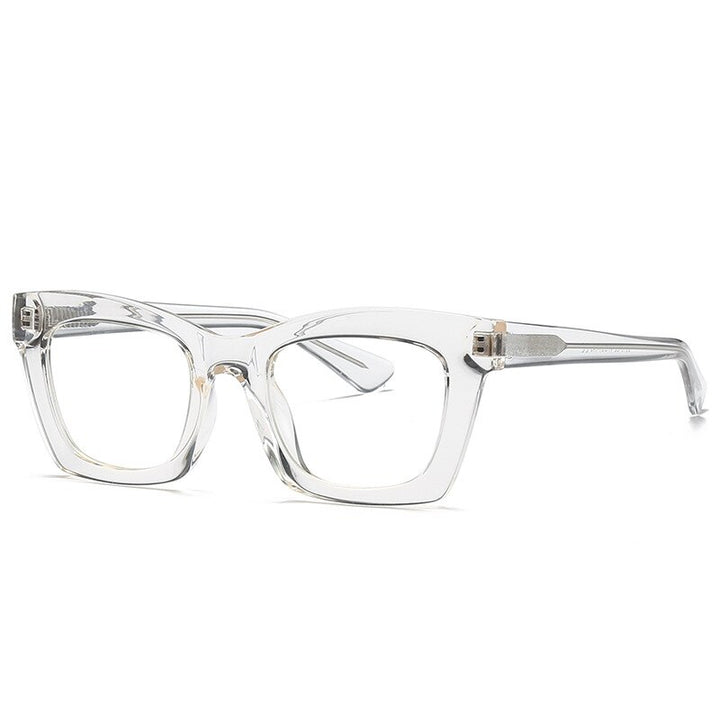 CCspace Unisex Full Rim Square Cat Eye Tr 90 Titanium Reading Glasses R49524 Reading Glasses CCspace China +50 C2Clear