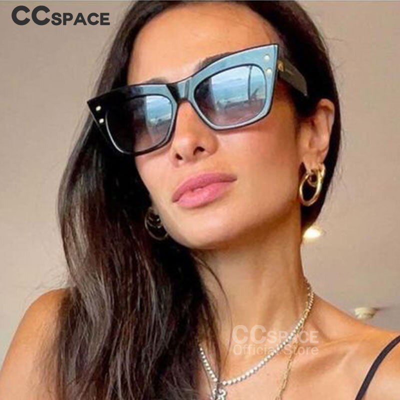 CCspace Women's Full Rim Oversized Cat Eye Resin Frame Sunglasses 53977 Sunglasses CCspace Sunglasses