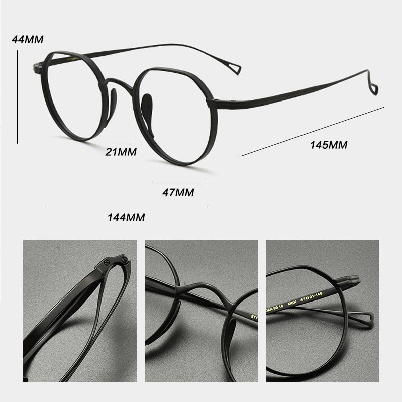 Gatenac Unisex Full Rim Oval Round Titanium Eyeglasses Gxyj832 Full Rim Gatenac