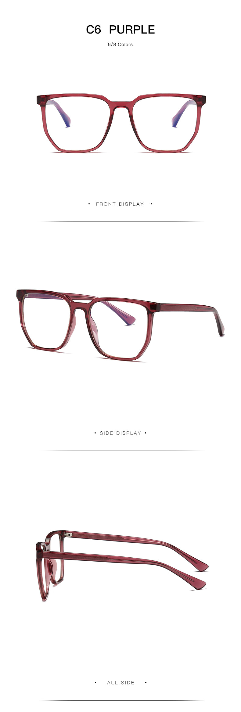 Gmei Unisex Full Rim TR 90 Titanium Square Frame Eyeglasses 2034 Full Rim Gmei Optical