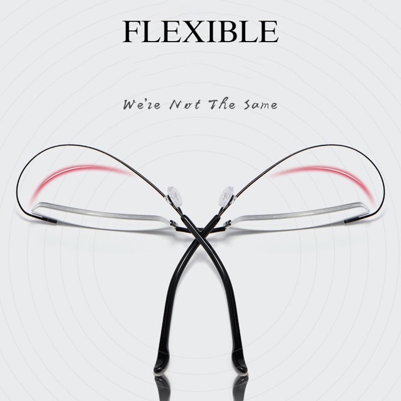 Hotochki Men's Semi Rim Rectangle Titanium Frame Eyeglasses 30004 Semi Rim Hotochki