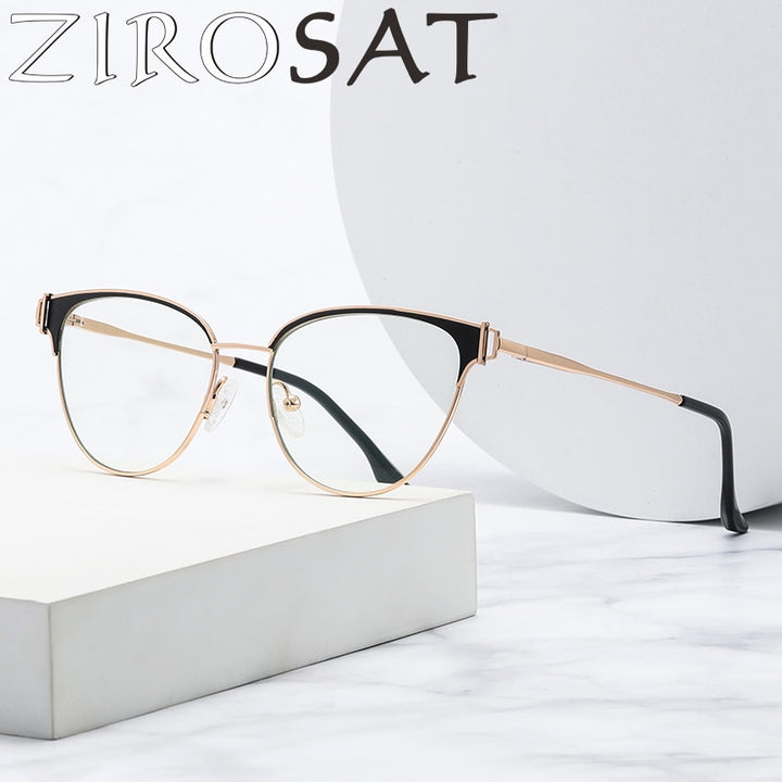 Zirosat Women's Full Rim Cat Eye Acetate Alloy Eyeglasses 8611 Full Rim Zirosat