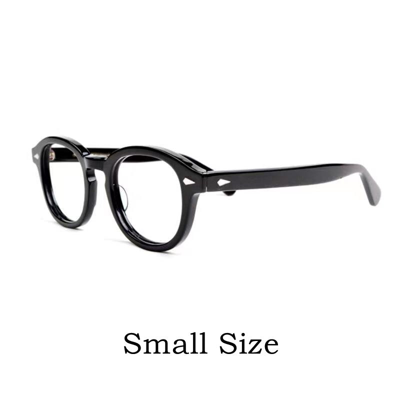 Yimaruili Unisex Full Rim Round Acetate Eyeglasses Three Sizes Y1915 Full Rim Yimaruili Eyeglasses S Brihgt Black