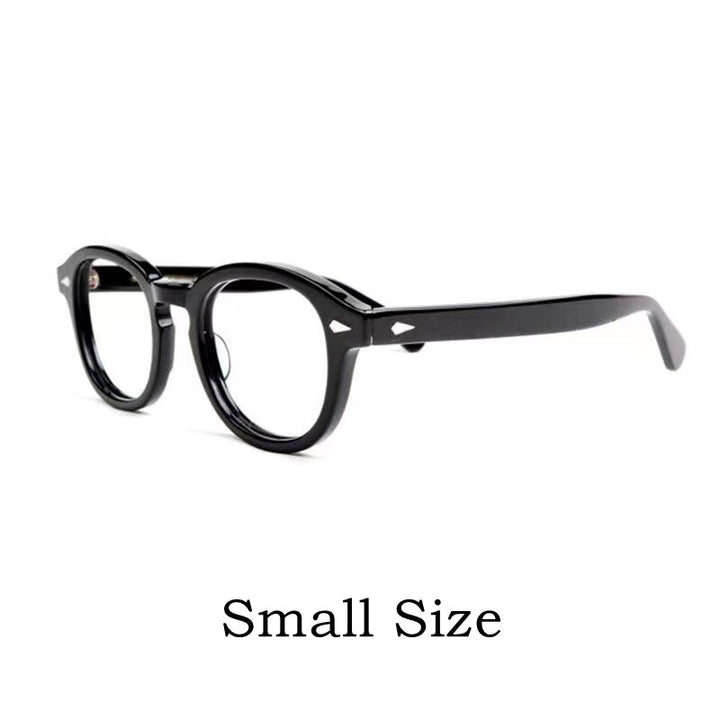 Yimaruili Unisex Full Rim Round Acetate Eyeglasses Three Sizes Y1915 Full Rim Yimaruili Eyeglasses S Brihgt Black
