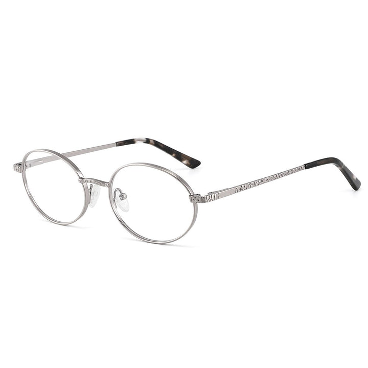 Laoyehui Unisex Full Rim Oval Alloy Reading Glasses Anti-Blue Light Glg9197 Reading Glasses Laoyehui 0 Silver 