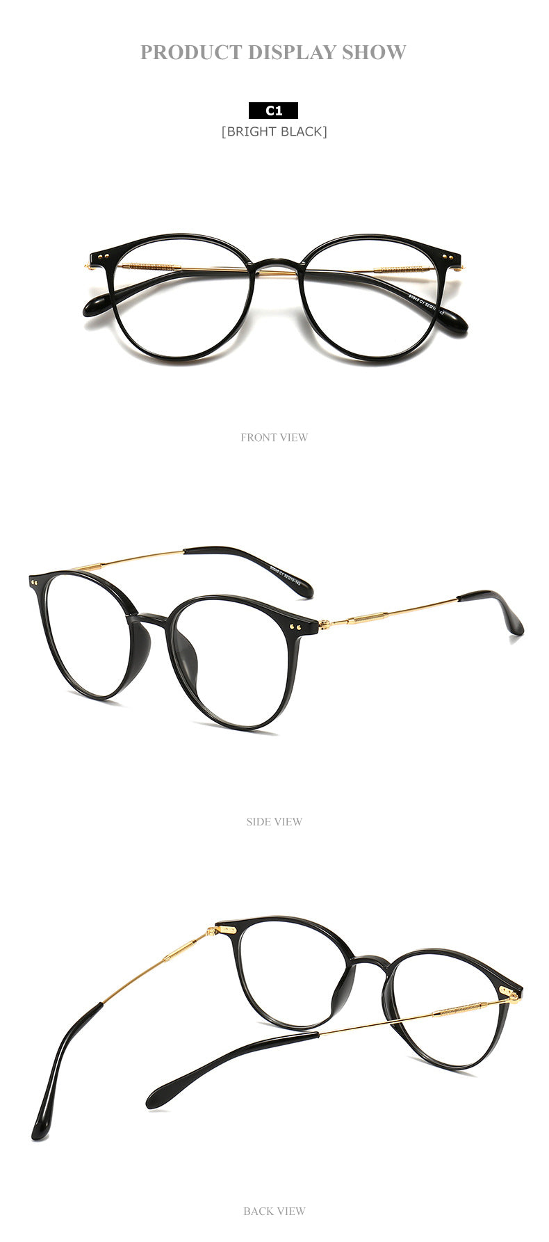 Chashma Unisex TR 90 Titanium Round Full Rim Frame Eyeglasses 90045 Full Rim Chashma