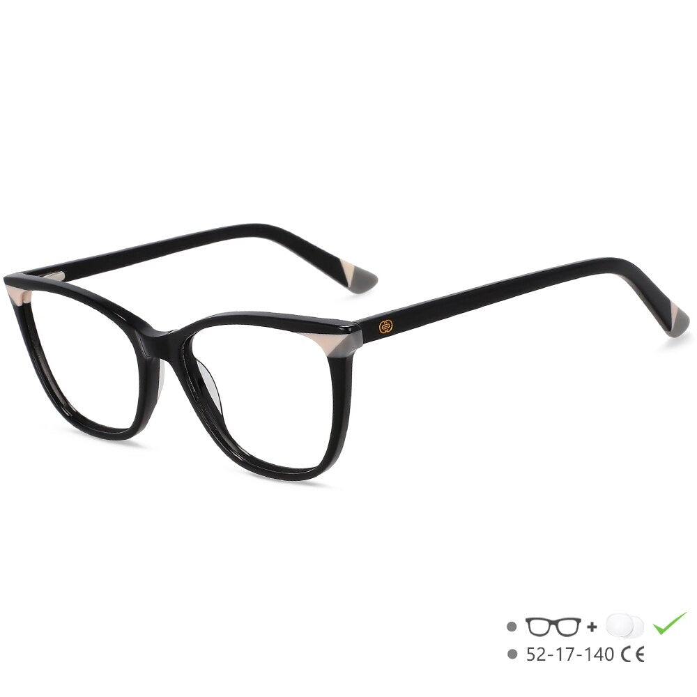 CCspace Unisex Full Rim Small Square Acetate Eyeglasses 55566 Full Rim CCspace PinkGray China