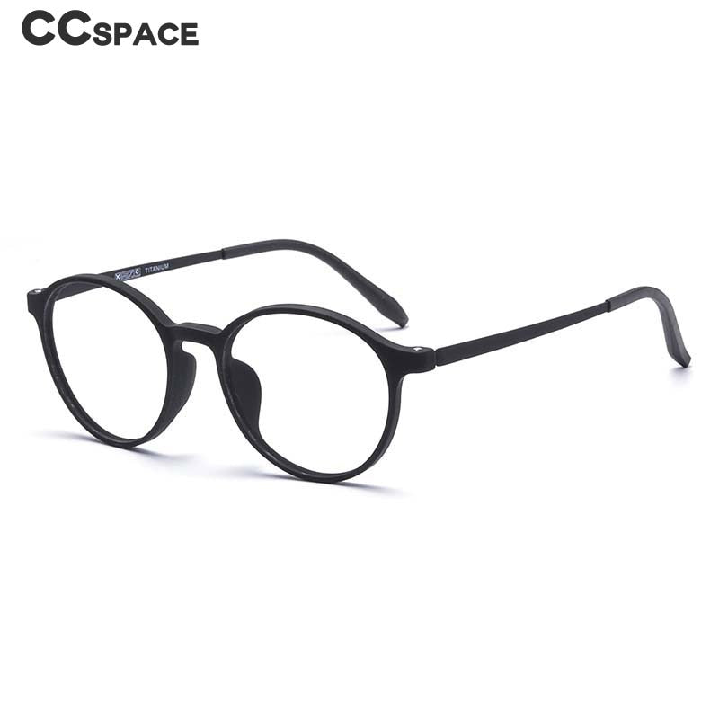 CCspace Unisex Full Rim Round Tr 90 Titanium Eyeglasses 55257 Full Rim CCspace