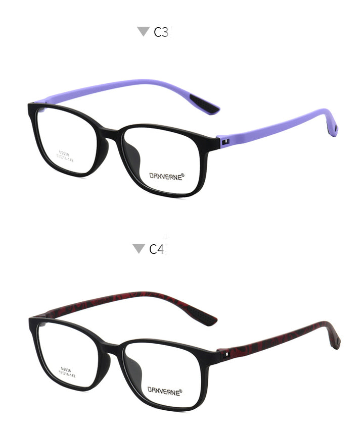 Zirosat Unisex Full Rim Square Ultem Frame Eyeglasses M2038 Full Rim Zirosat