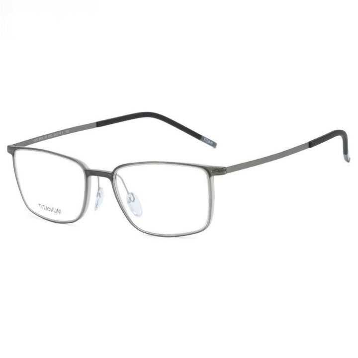 Chashma Ottica Unisex Full Rim Square Tr 90 Titanium Eyeglasses 2886 Full Rim Chashma Ottica Gray