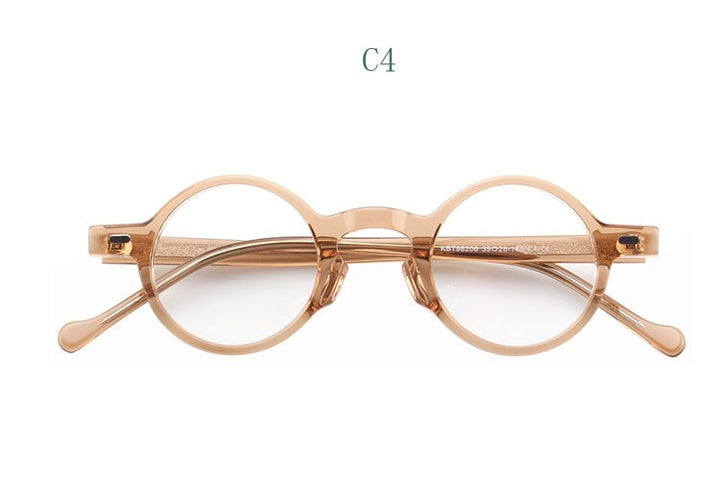 Yujo Unisex Full Rim Small Round Acetate Fiber Eyeglasses Y077 Full Rim Yujo C4 China