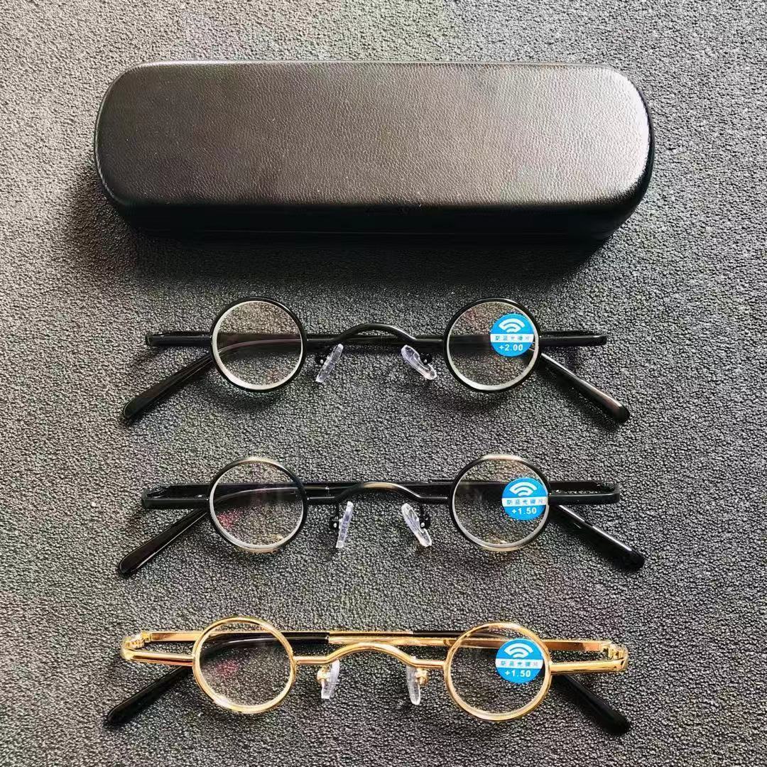 Cubojue Unisex Full Rim Small Round Alloy Reading Glasses Reading Glasses Cubojue