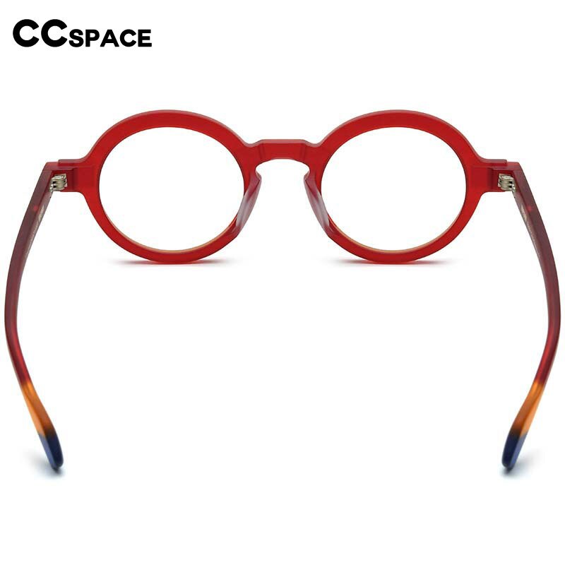 CCspace Unisex Full Rim Irregular Round Acetate Eyeglasses 54704 Full Rim CCspace