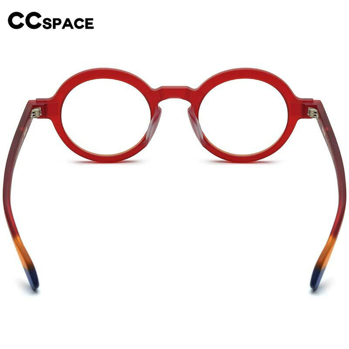 CCspace Unisex Full Rim Irregular Round Acetate Eyeglasses 54704 Full Rim CCspace