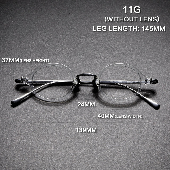 Gatenac Unisex Full Rim Round Tr 90 Titanium Eyeglasses Gxyj969 Full Rim Gatenac