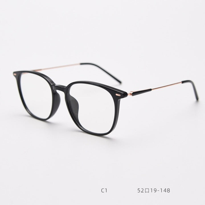 CCspace Unisex Full Rim Square Tr 90 Titanium Eyeglasses 55688 Full Rim CCspace Black China