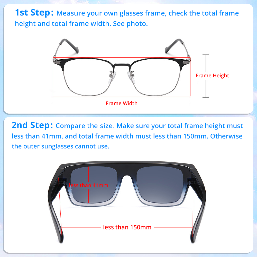 Ralferty Unisex Full Rim Square Tr 90 Acetate Polarized Overlay Sunglasses D7527 Sunglasses Ralferty