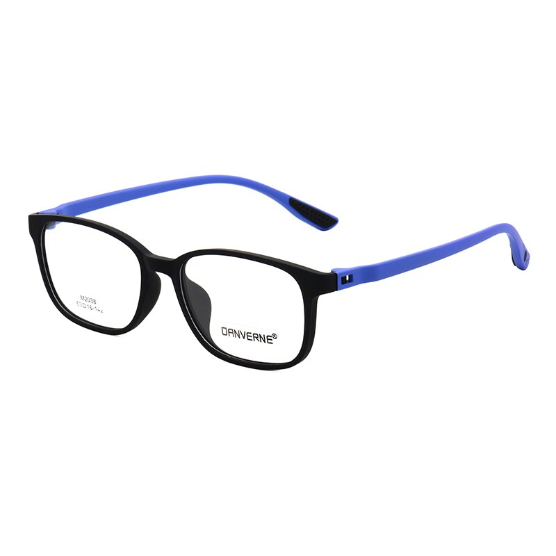 Zirosat Unisex Full Rim Square Ultem Frame Eyeglasses M2038 Full Rim Zirosat black-blue