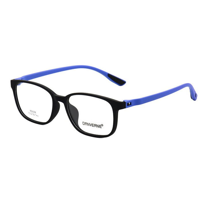 Zirosat Unisex Full Rim Square Ultem Frame Eyeglasses M2038 Full Rim Zirosat black-blue