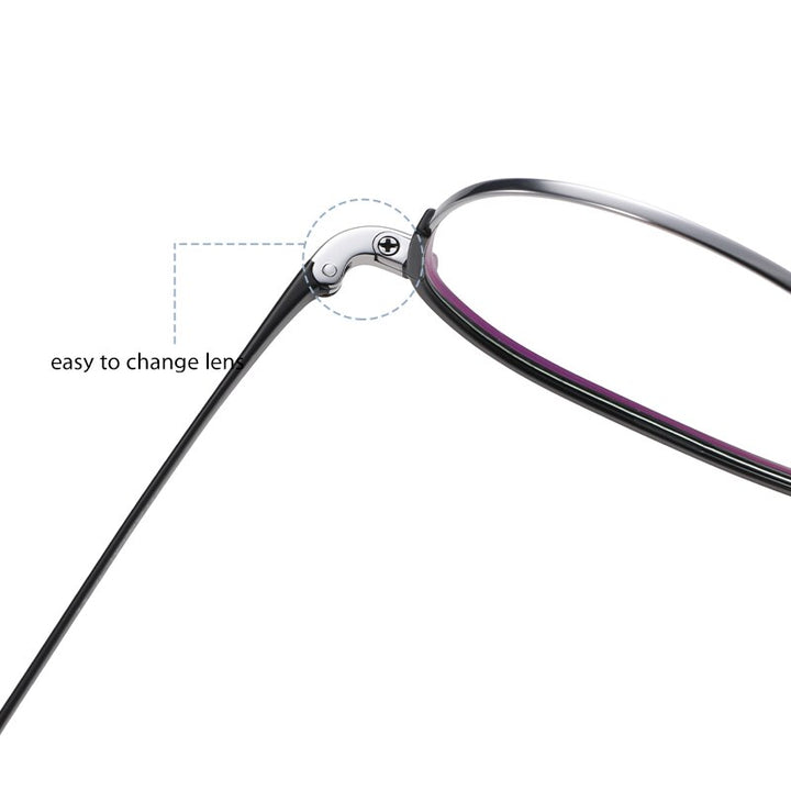 Reven Jate Unisex Full Rim Round Acetate Titanium Frame Eyeglasses YJ2039 Full Rim Reven Jate