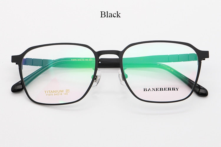 Bclear Unisex Full Rim Square Titanium Frame Eyeglasses My71075 Full Rim Bclear Black