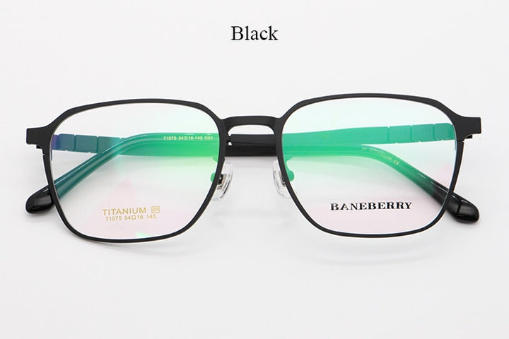 Bclear Unisex Full Rim Square Titanium Frame Eyeglasses My71075 Full Rim Bclear Black