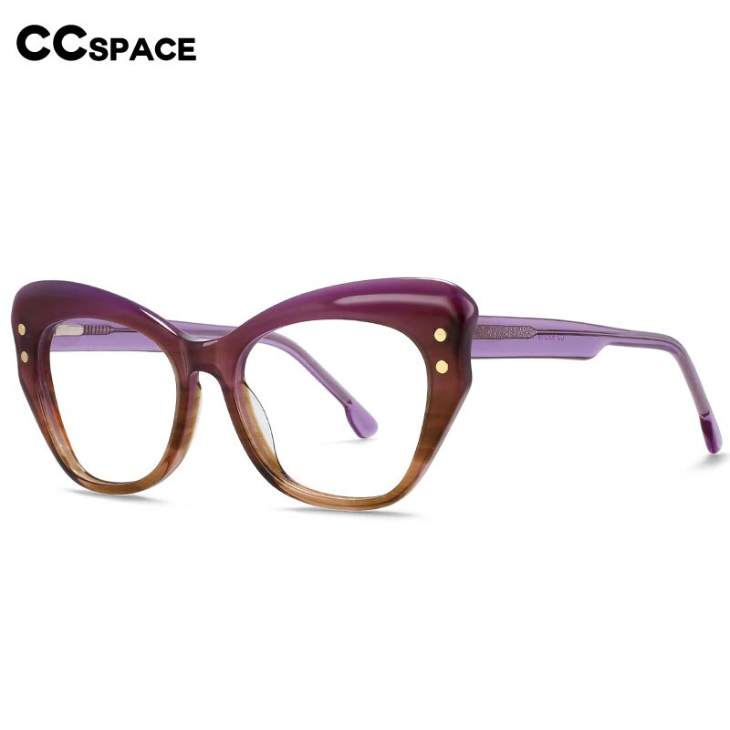 CCspace Women's Full Rim Butterfly Cat Eye Acetate Eyeglasses 53174 Full Rim CCspace