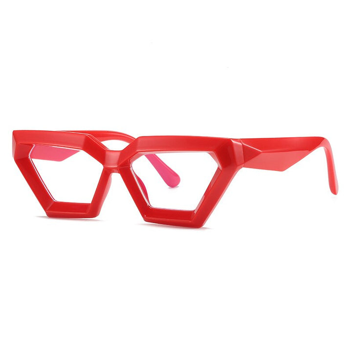 CCspace Women's Full Rim Oval Cat Eye Acetate Eyeglasses 55613 Full Rim CCspace Red 55613