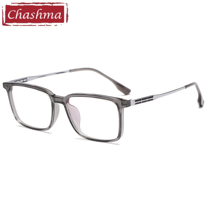 Chashma Ottica Unisex Full Rim Square Tr 90 Titanium  Eyeglasses Full Rim Chashma Ottica Transparent Gray