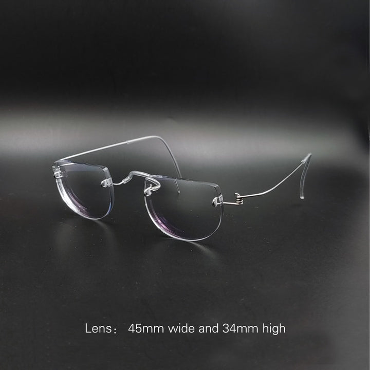 Yujo Unisex Semi Rim Round Stainless Steel Eyeglasses Y085 Semi Rim Yujo C1 China