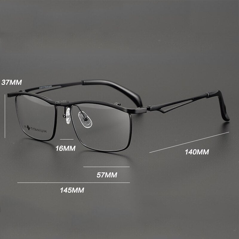 Gatenac Unisex Full Rim Square Titanium Flip Up Frame Eyeglasses Gxyj752 Full Rim Gatenac