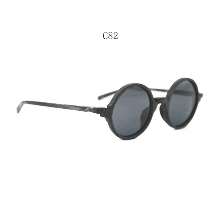 Hdcrafter Unisex Full Rim Round Bamboo Wood Handcrafted Polarized Sunglasses 8843 Sunglasses HdCrafter Sunglasses C82  
