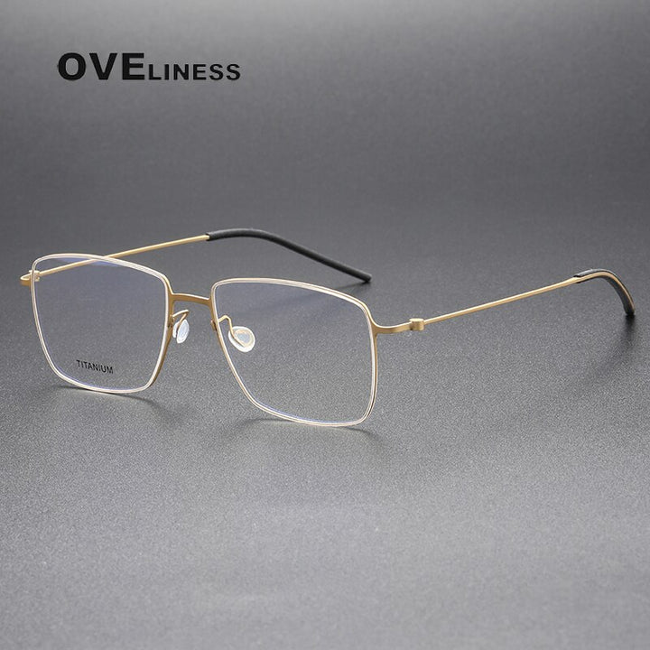 Oveliness Unisex Full Rim Square Titanium Eyeglasses 5508 Full Rim Oveliness gold