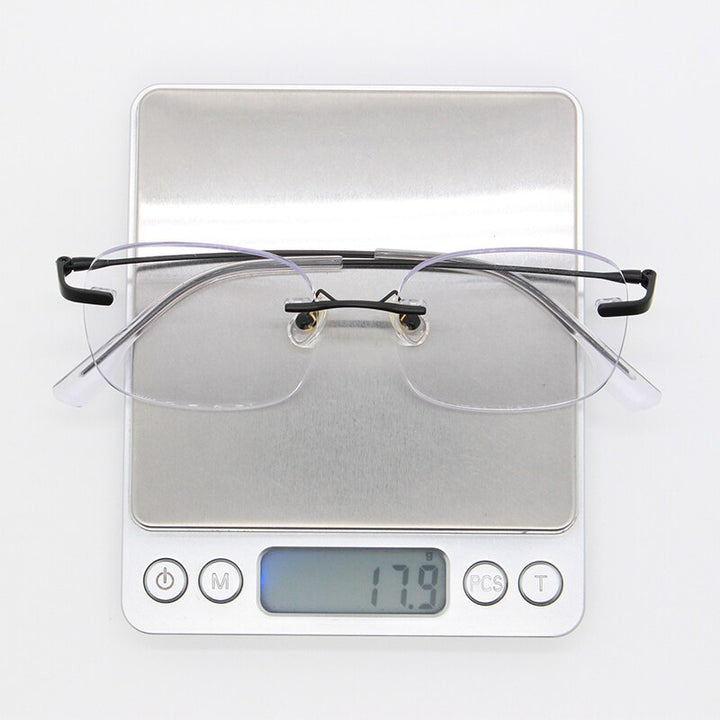 Bclear Unisex Rimless Square Titanium Frame Eyeglasses Myw01 Rimless Bclear