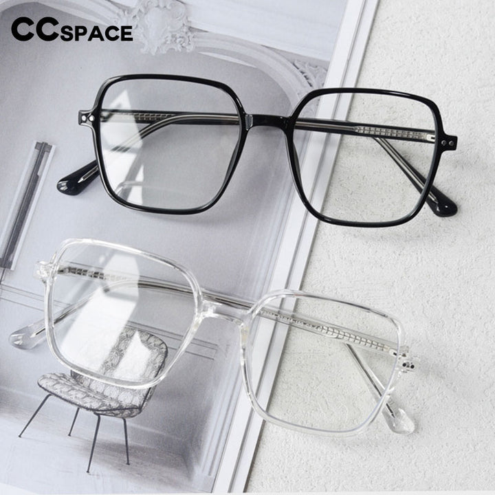 CCspace Unisex Full Rim Irregular Square Tr 90 Titanium Eyeglasses 55459 Full Rim CCspace