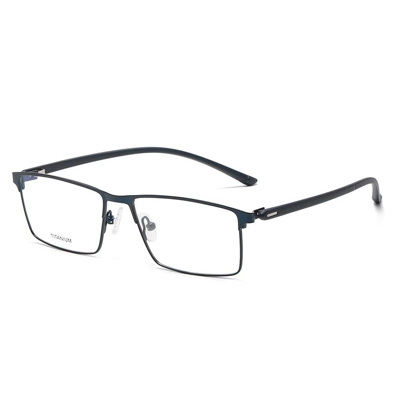 Reven Jate Unisex Full Rim Square Titanium Eyeglasses P8837 Full Rim Reven Jate dark blue