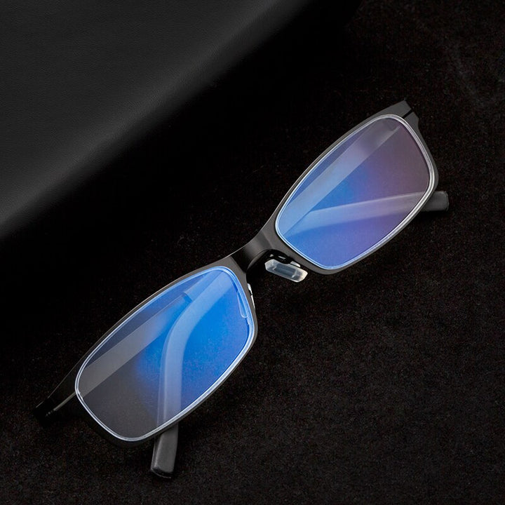Zirosat Unisex Full Rim Rectangle Alloy Tr 90 Anti Blue Light Reading Glasses Dy1331 Reading Glasses Zirosat