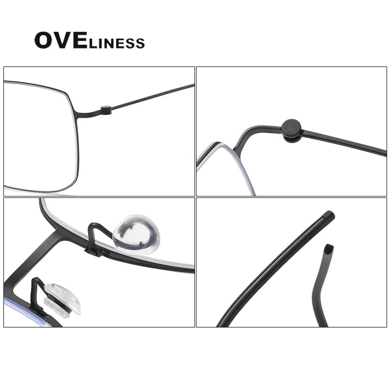 Oveliness Unisex Full Rim Square Screwless Titanium Eyeglasses 5511 Full Rim Oveliness