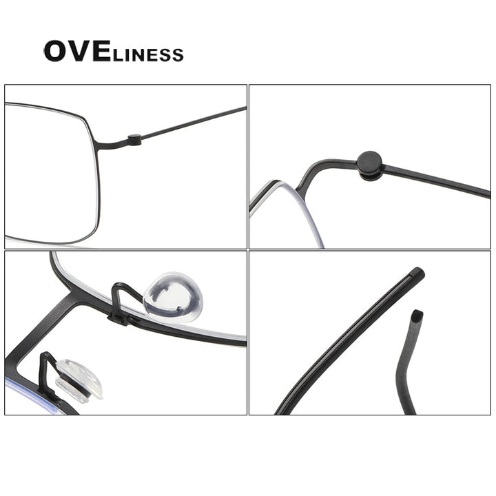 Oveliness Unisex Full Rim Square Screwless Titanium Eyeglasses 5511 Full Rim Oveliness
