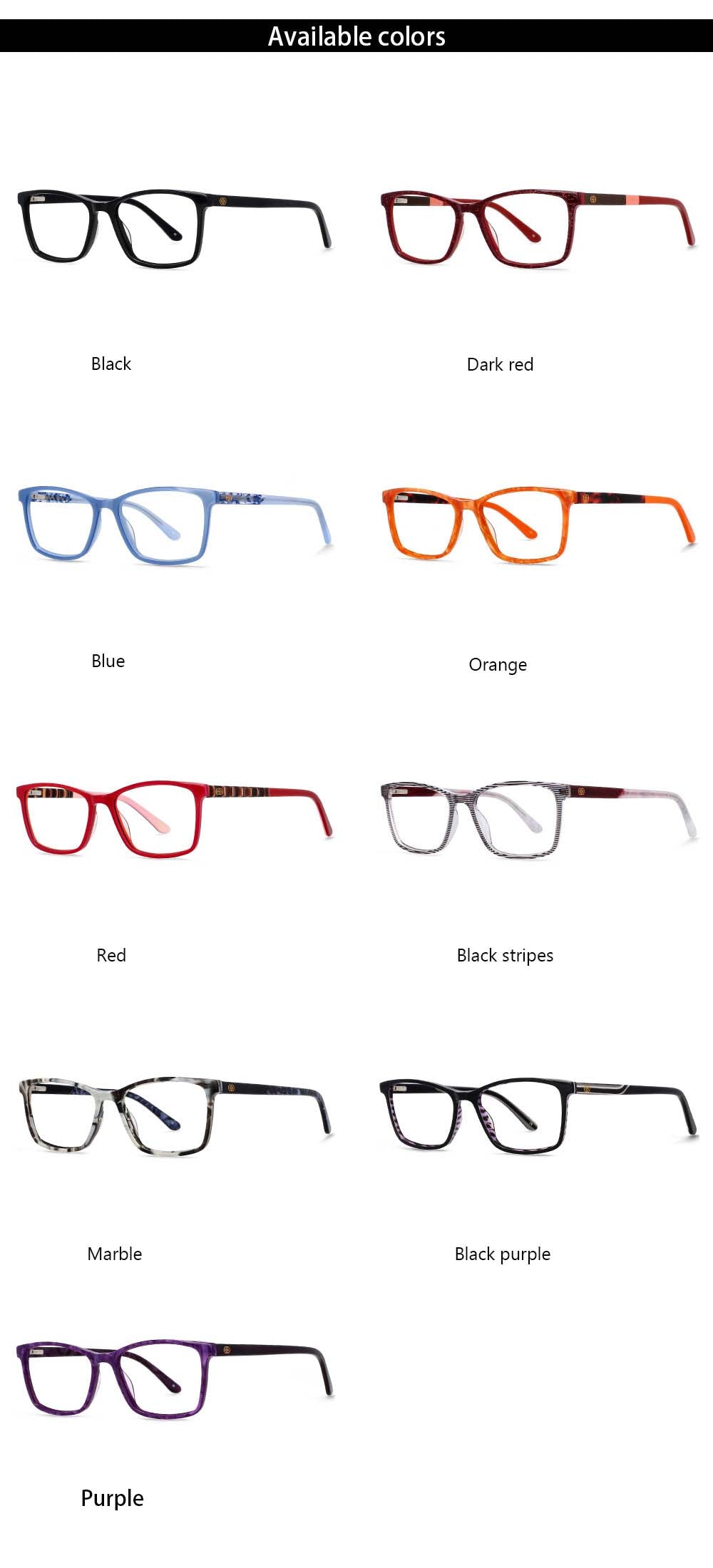 CCspace Men's Full Rim Square Acetate Frame Eyeglasses 54553 Full Rim CCspace