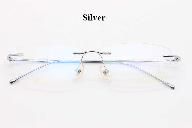 Bclear Unisex Rimless Square Titanium Frame Eyeglasses My632 Rimless Bclear Silver